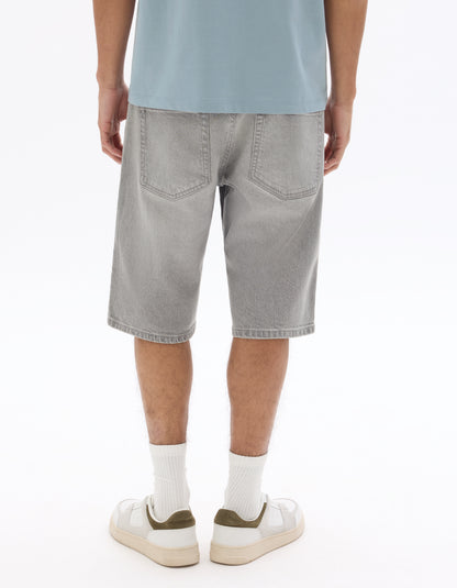 Celio* Cotton Grey Regular Fit Men Solid Bermuda