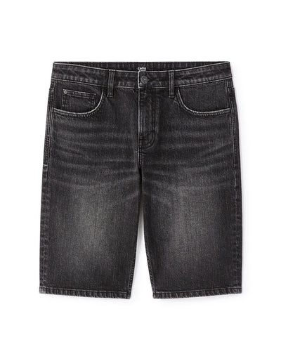 Celio* Men Regular Fit Cotton Bermuda Denim-Black