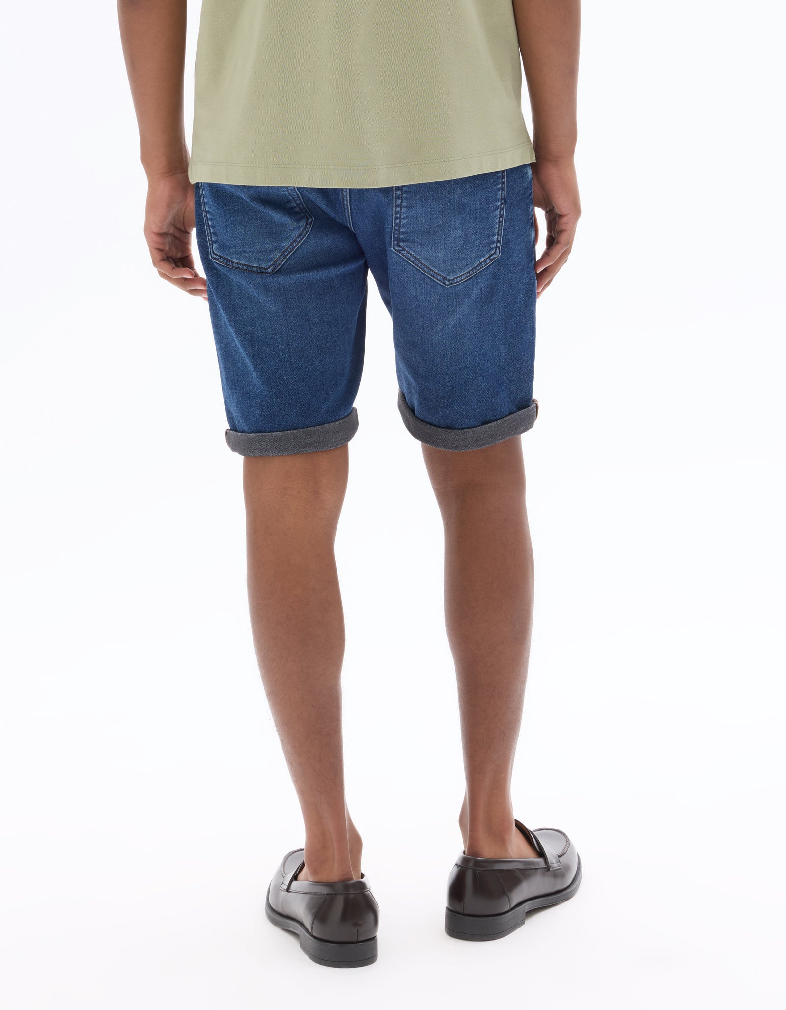 Celio Solid Regular Fit Cotton-Poly-Blend Blue Shorts