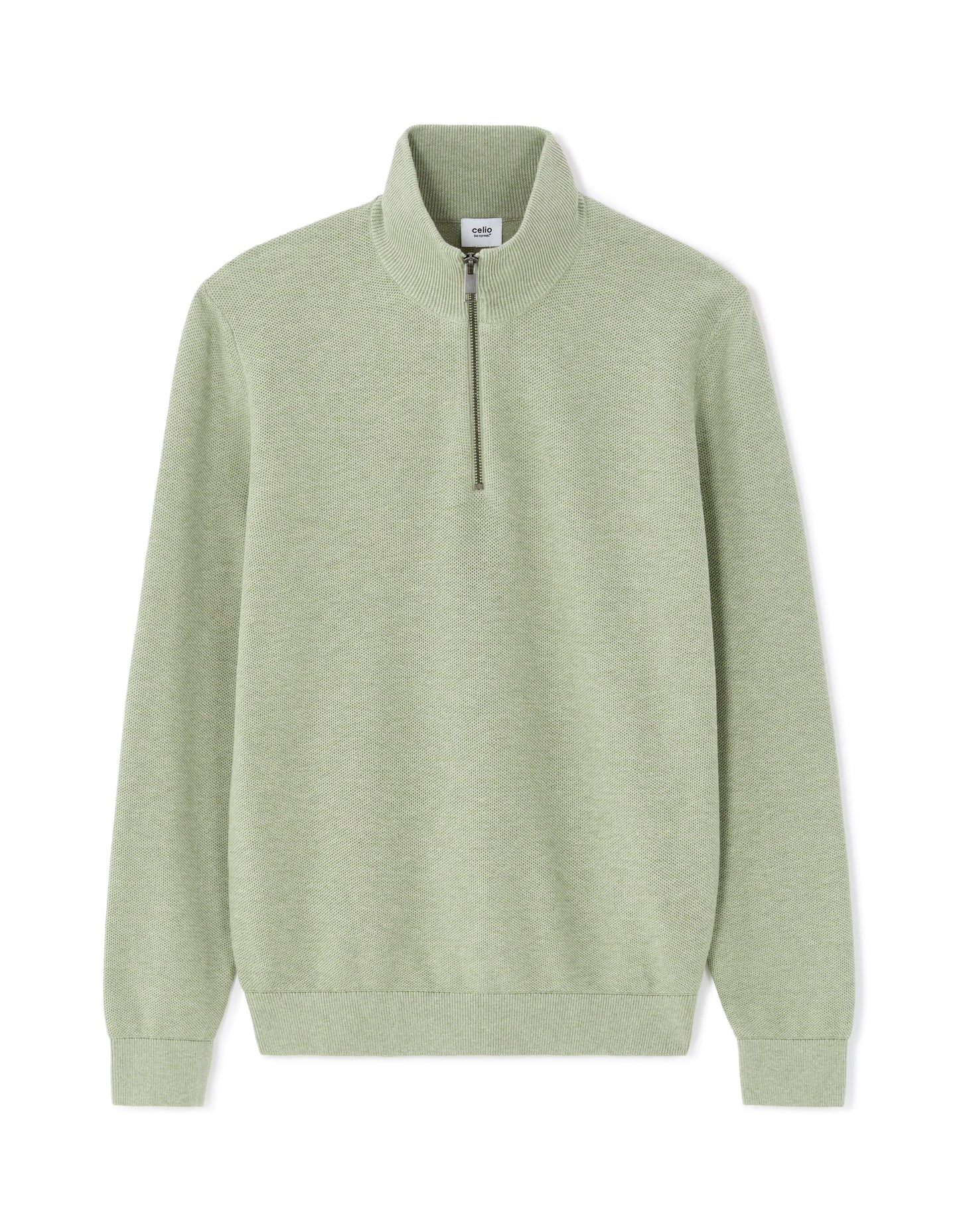 Regular Fit 100% Cotton High Neck Sweaters - Green