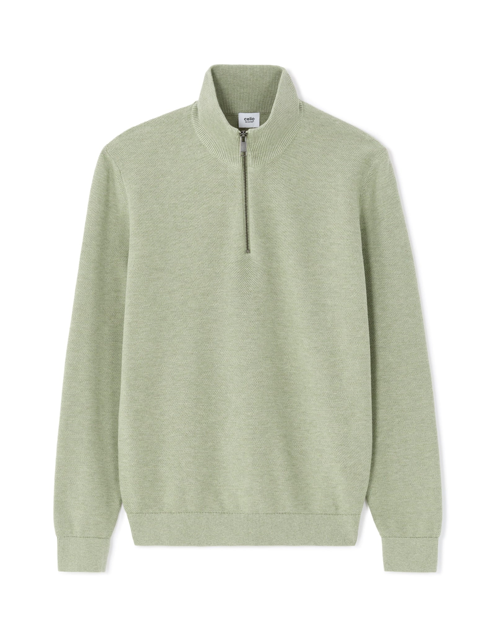 Regular Fit 100% Cotton High Neck Sweaters - Green