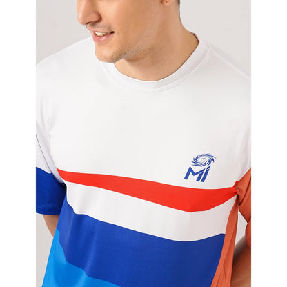 Mumbai Indians - Beige Printed Polyester T-shirt