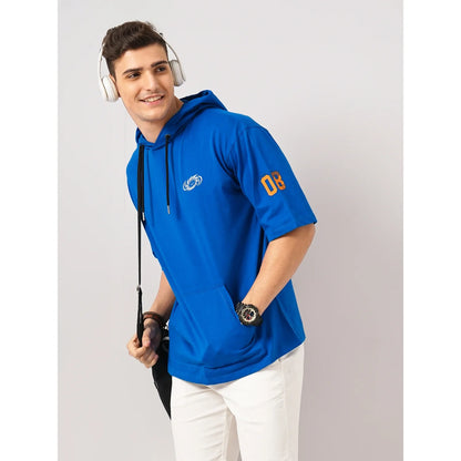 Mumbai Indians - Blue Printed Cotton T-shirt