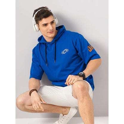 Mumbai Indians - Blue Printed Cotton T-shirt