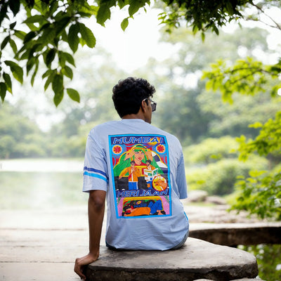 Celio* Mumbai Indians Oversized 100% Cotton Light Blue T-Shirt