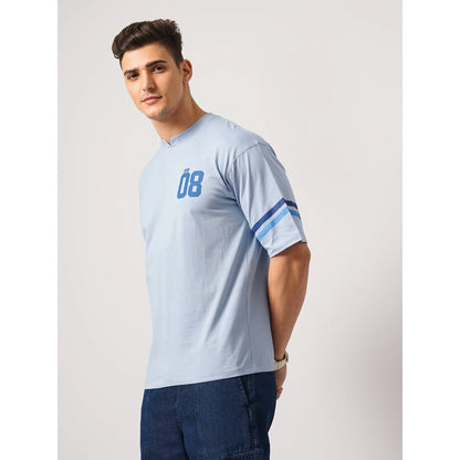 Mumbai Indians - Light Blue Printed Cotton T-shirt