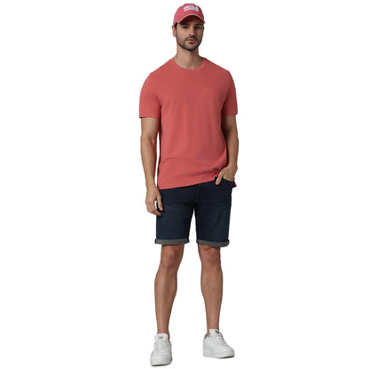 Pink Solid Cotton T-shirt