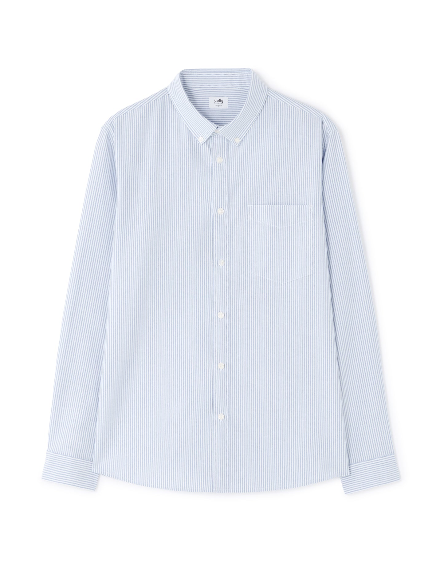 Celio* Striped Regular Fit Blue Cotton Men Shirt