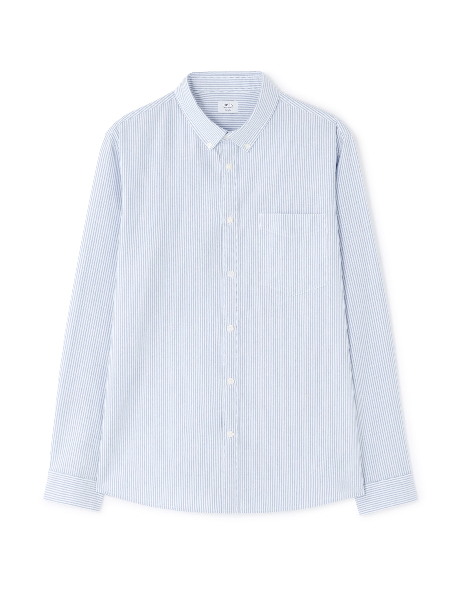 Celio* Striped Regular Fit Blue Cotton Men Shirt