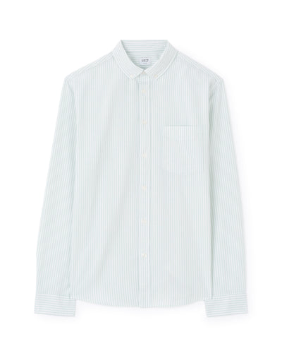 Celio* Regular Fit Striped Cotton Men Green Shirt