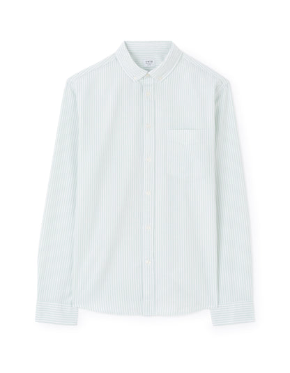 Celio* Regular Fit Striped Cotton Men Green Shirt
