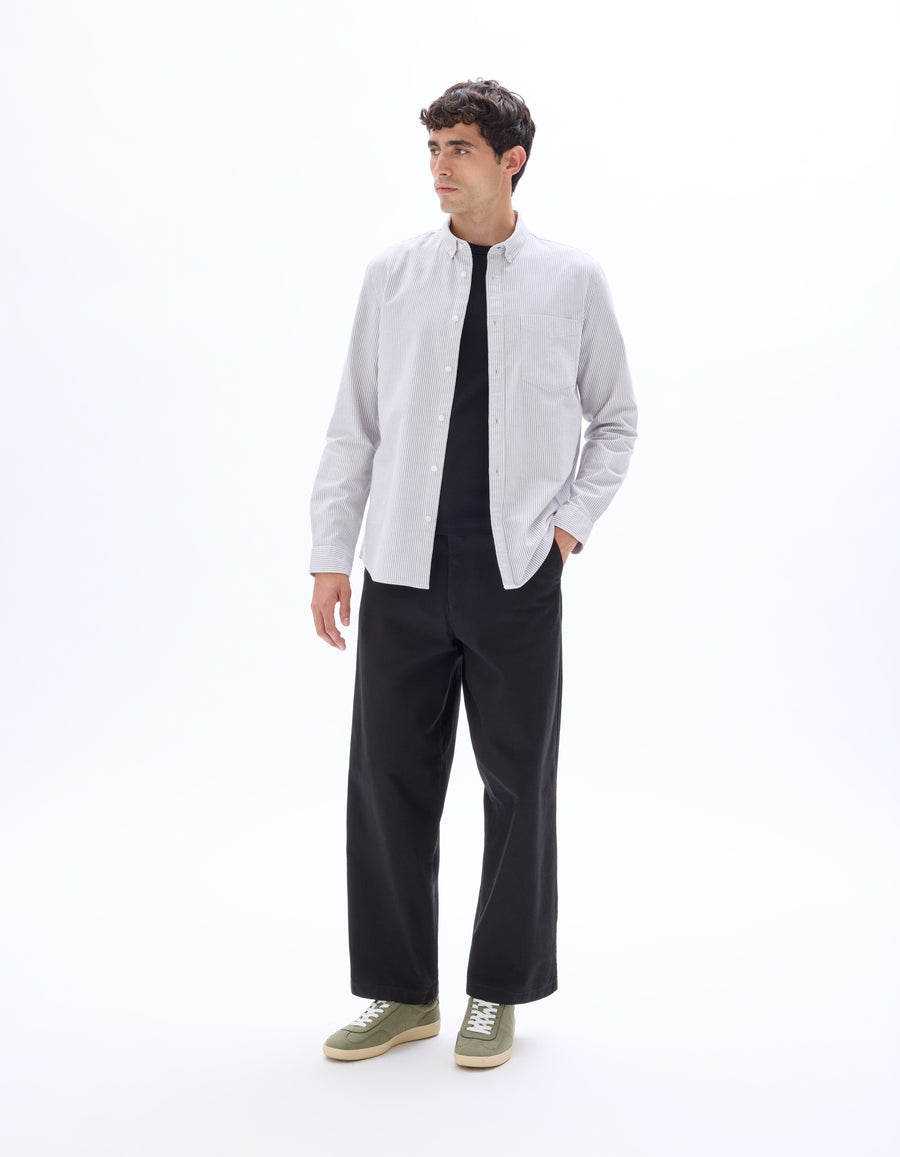 Celio* Purple Cotton Regular Fit Men Striped Shirts