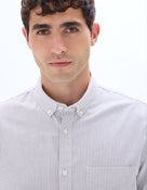 Celio* Purple Cotton Regular Fit Men Striped Shirts