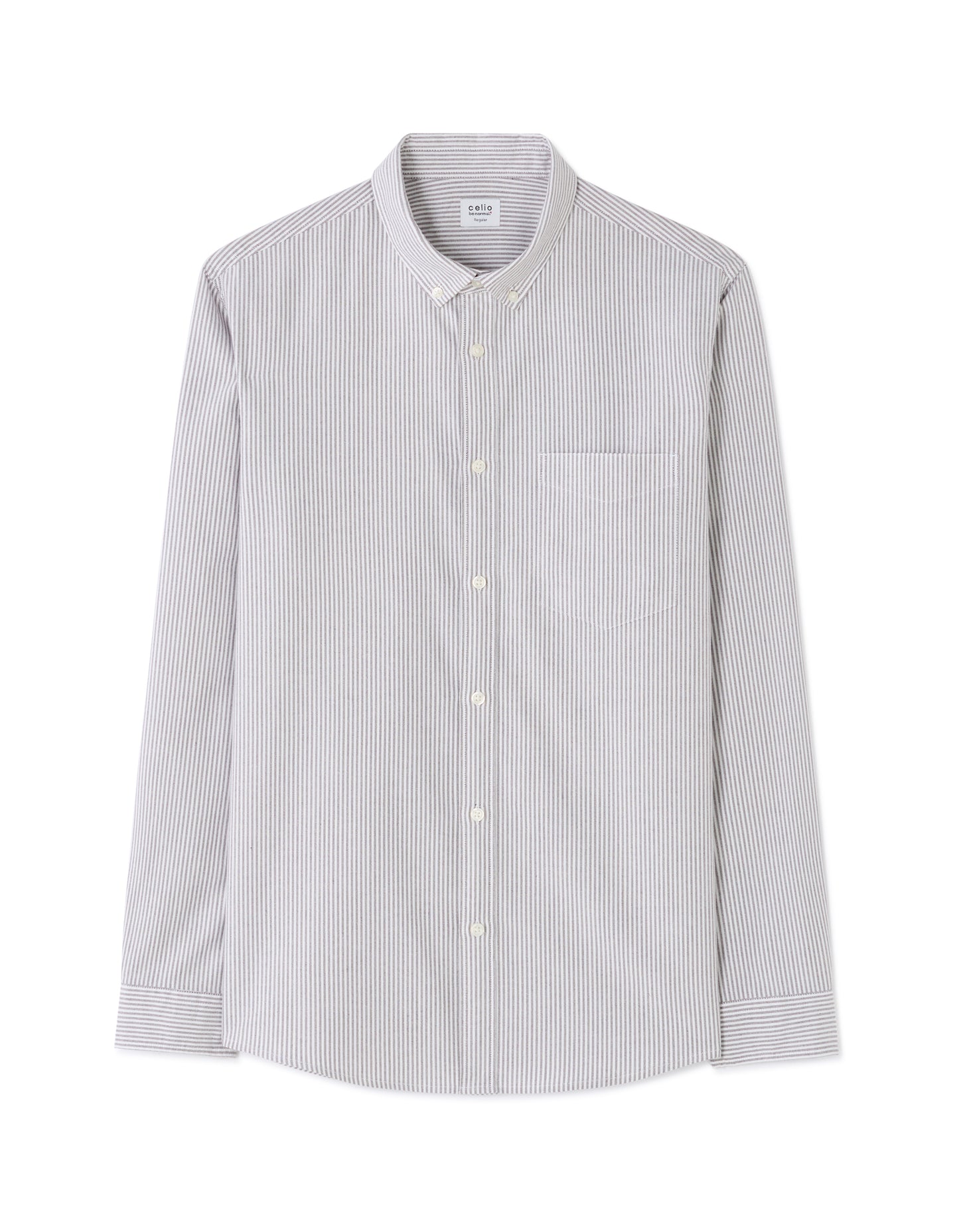 Celio* Purple Cotton Regular Fit Men Striped Shirts