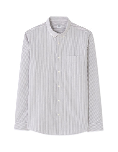 Celio* Purple Cotton Regular Fit Men Striped Shirts