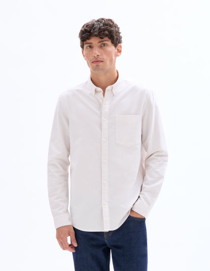 Celio* Men Regular Fit Beige Cotton Striped Shirt