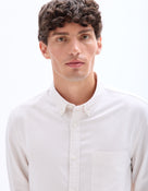 Celio* Men Regular Fit Beige Cotton Striped Shirt