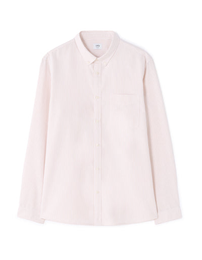 Celio* Men Regular Fit Beige Cotton Striped Shirt