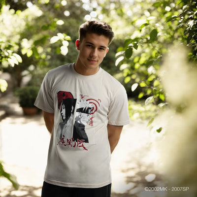 Celio* Naruto Regular Fit Cotton Off White T-Shirt