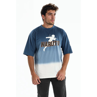 Naruto - Blue Printed Cotton T-shirt