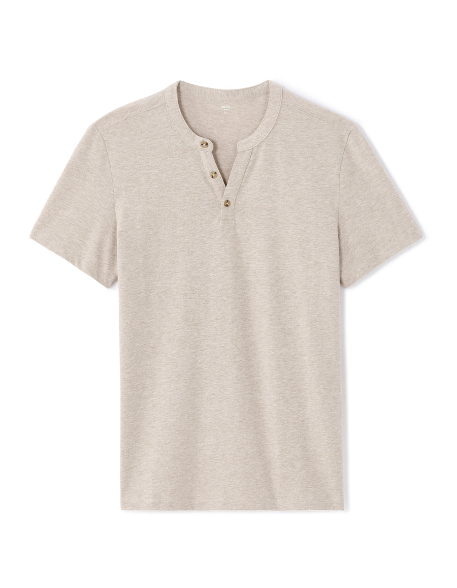 Straight Fit 100% Cotton Melange Crew Neck T-Shirts