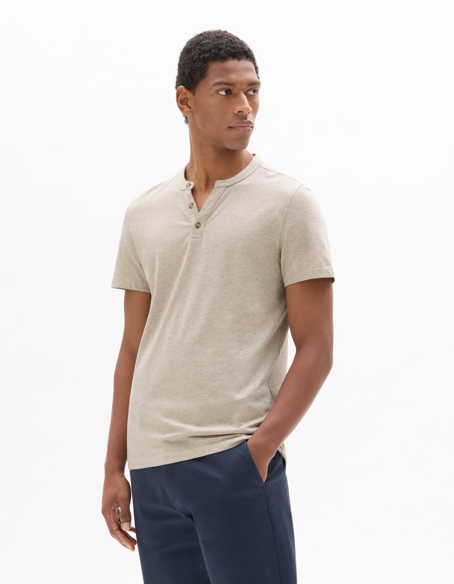 Straight Fit 100% Cotton Melange Crew Neck T-Shirts