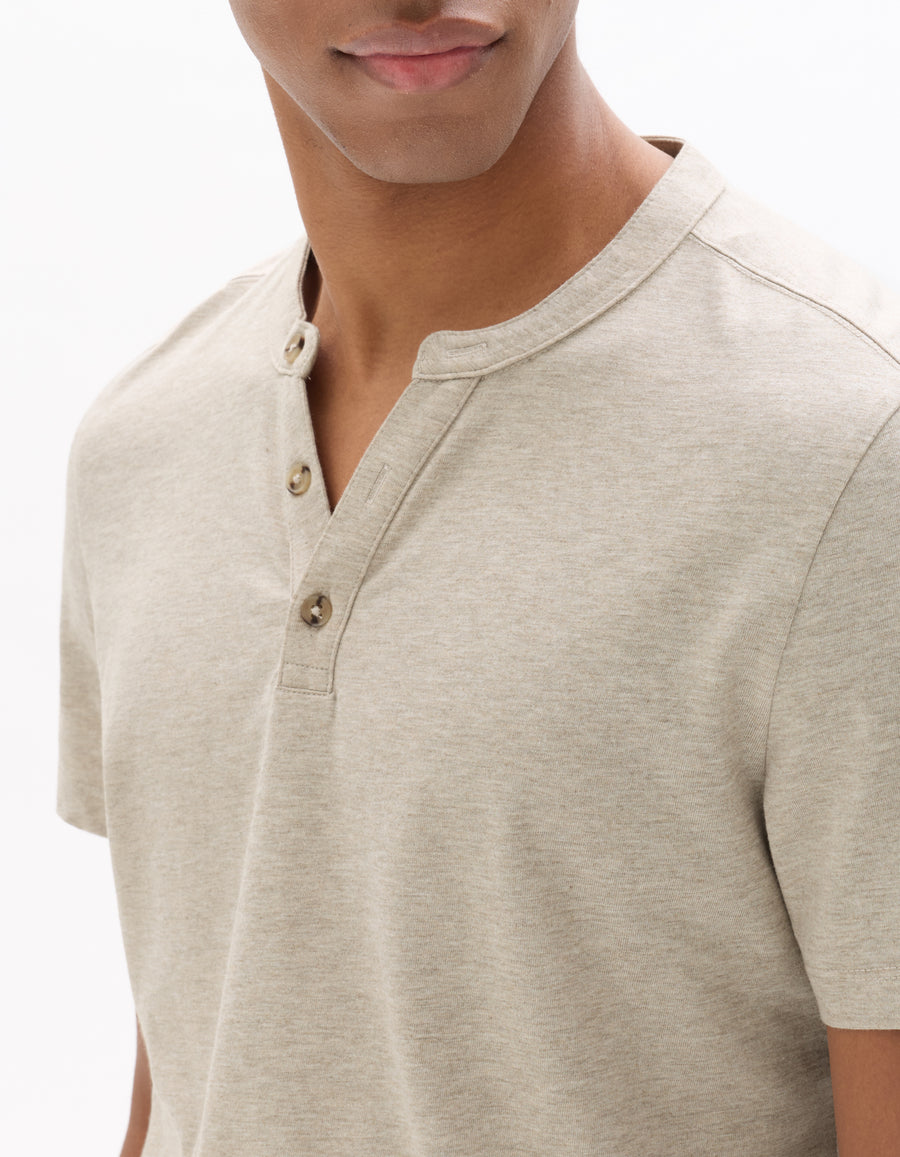 Straight Fit 100% Cotton Melange Crew Neck T-Shirts