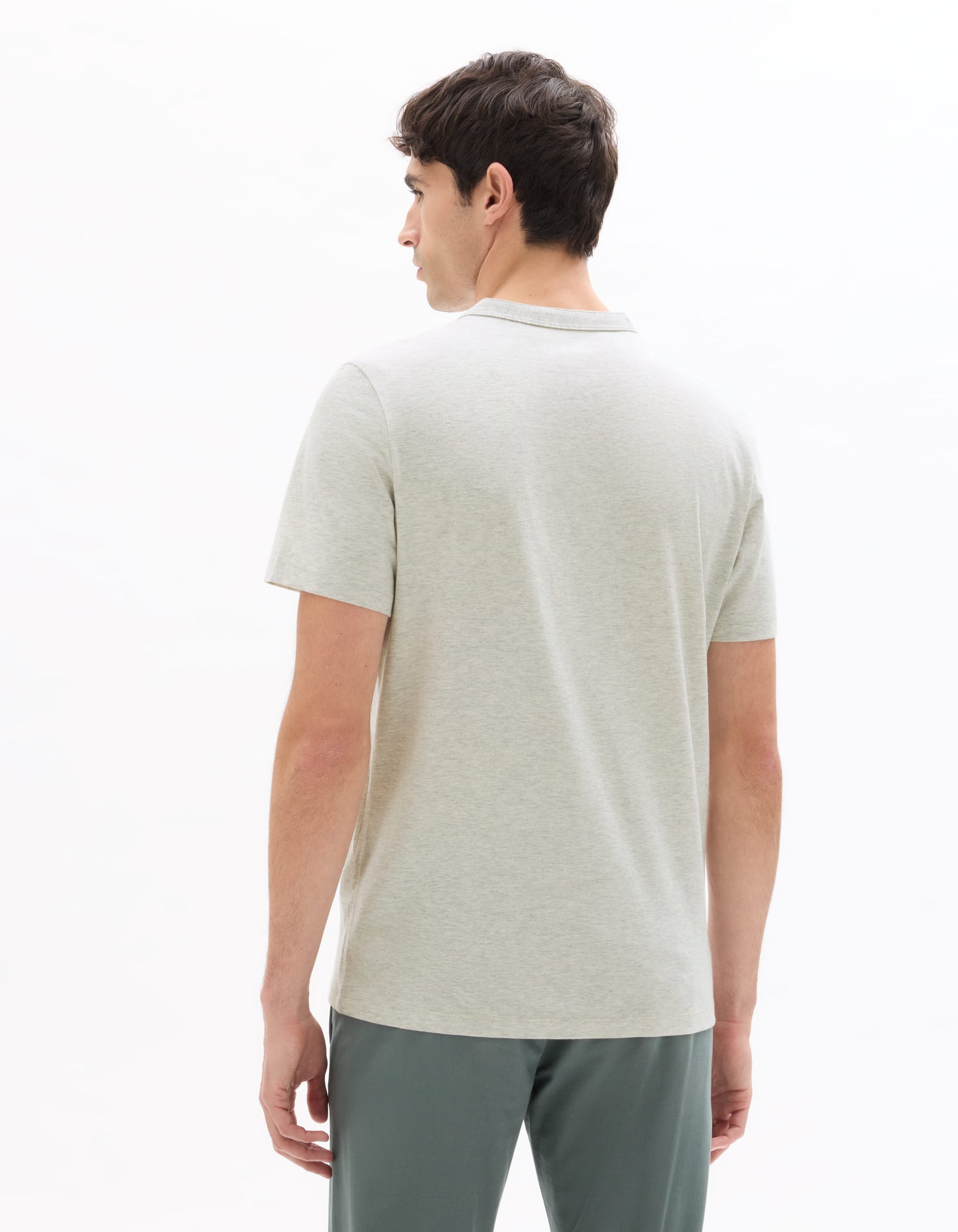Celio Melange Straight Fit Cotton Blend Grey Tshirts