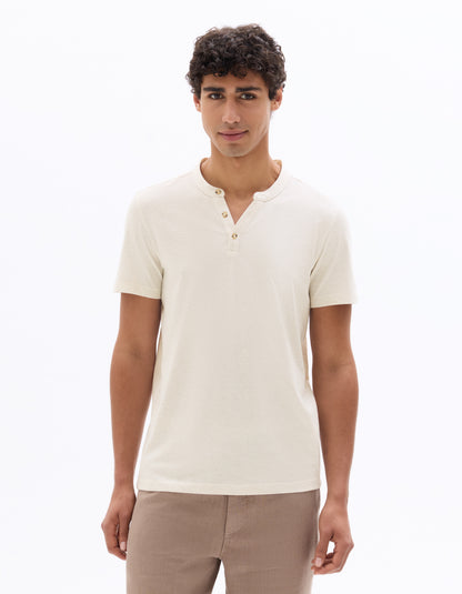 Celio* Solid Straight Fit Cotton White T-Shirt