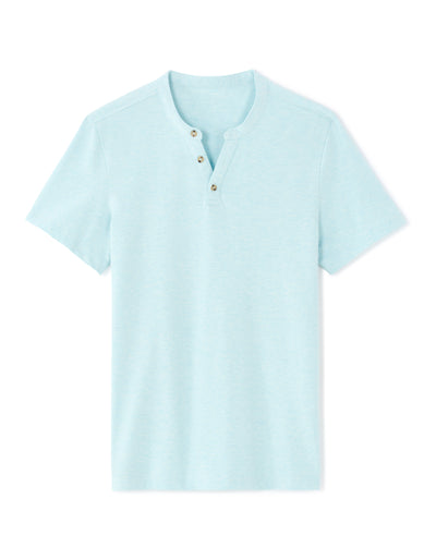 Celio Melange Regular Fit Cotton-Blend Blue T-Shirt