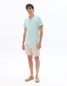 Celio Melange Regular Fit Cotton-Blend Blue T-Shirt