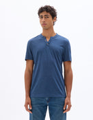 Celio Melange Straight Fit Cotton Blend Navy Tshirts