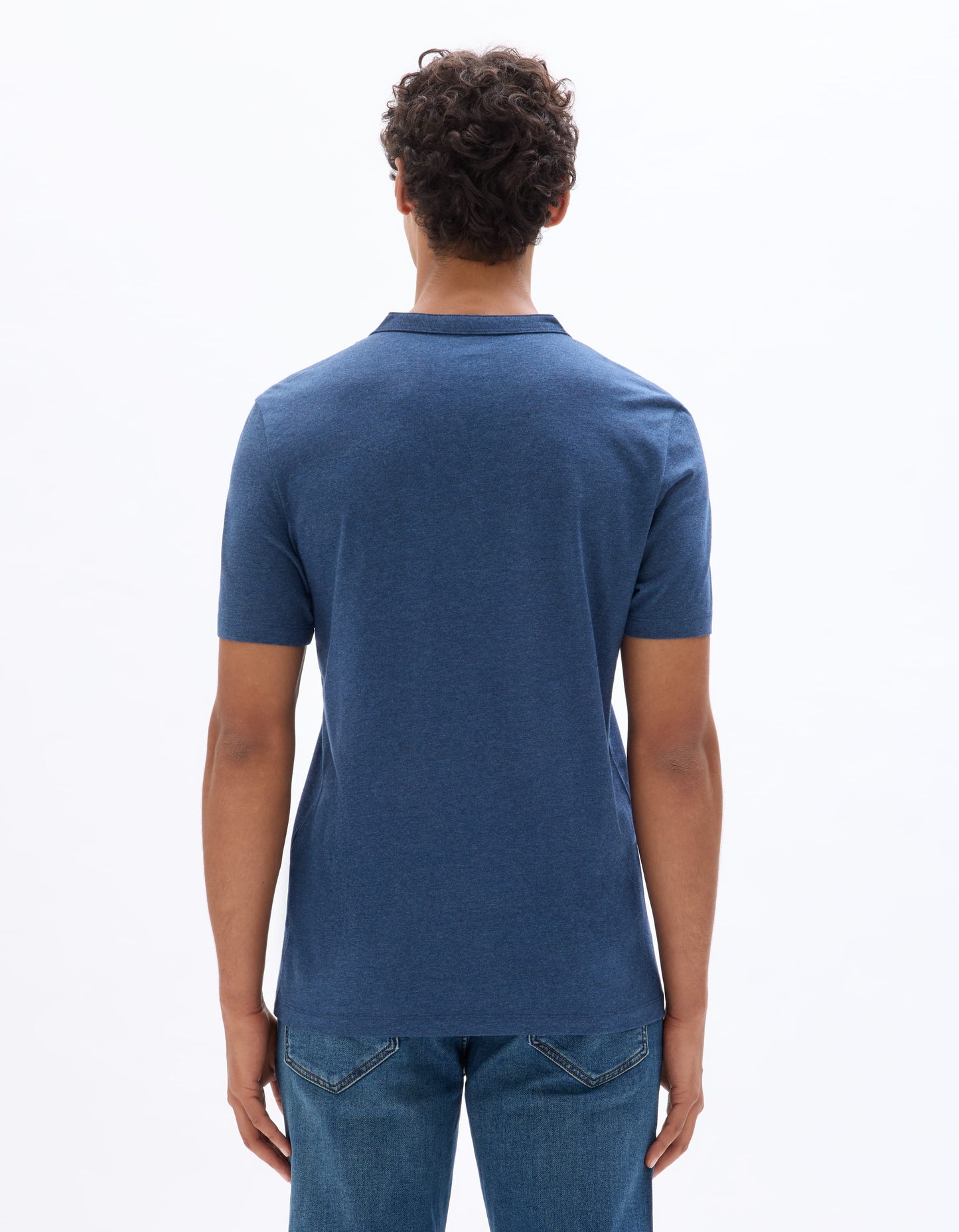 Celio Melange Straight Fit Cotton Blend Navy Tshirts