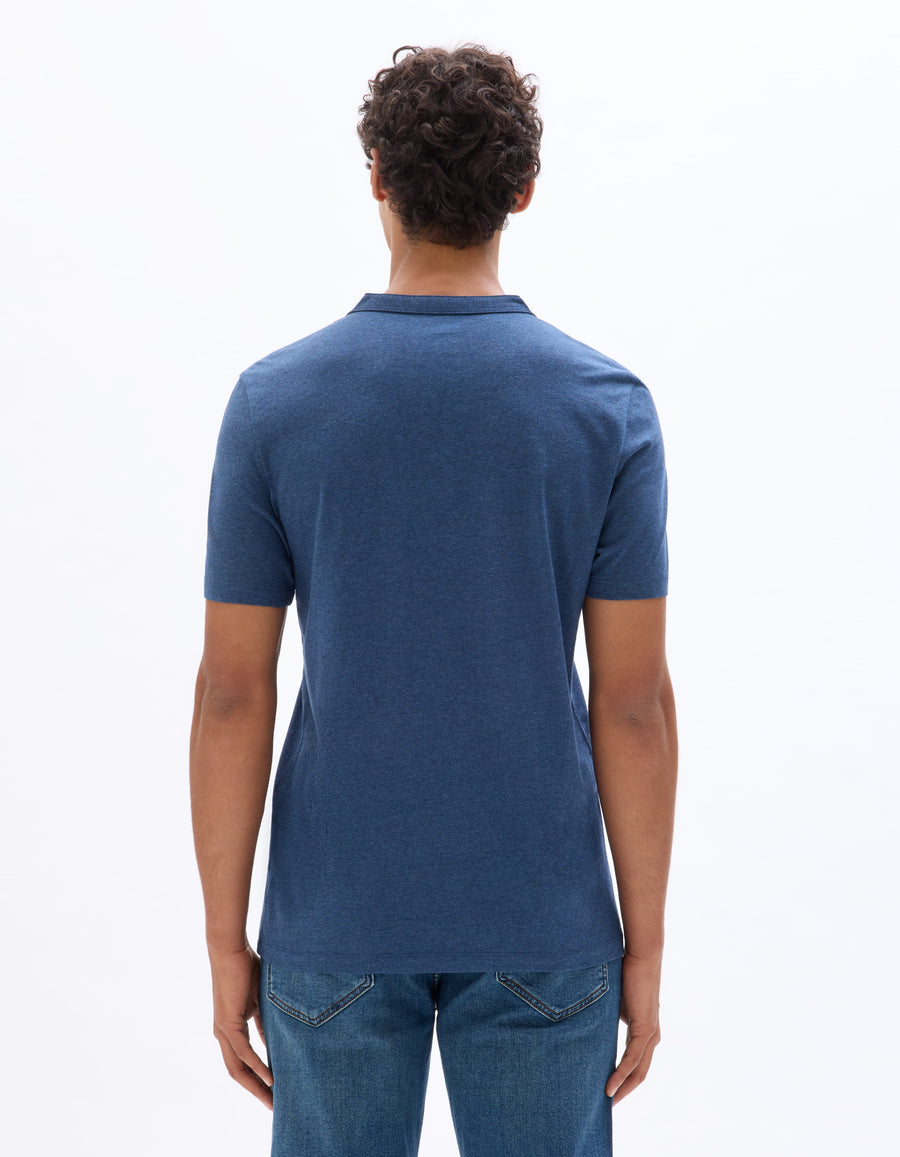 Celio Melange Straight Fit Cotton Blend Navy Tshirts