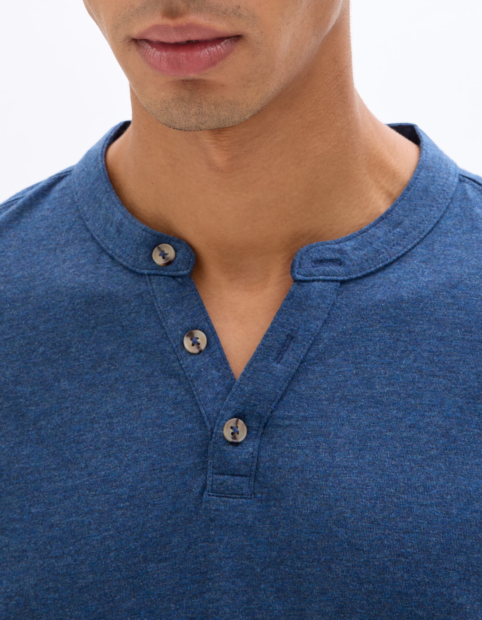 Celio Melange Straight Fit Cotton Blend Navy Tshirts