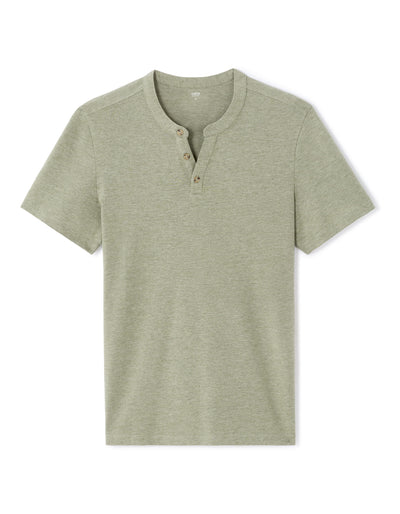 Celio Melange Straight Fit Cotton Blend Khaki Tshirts