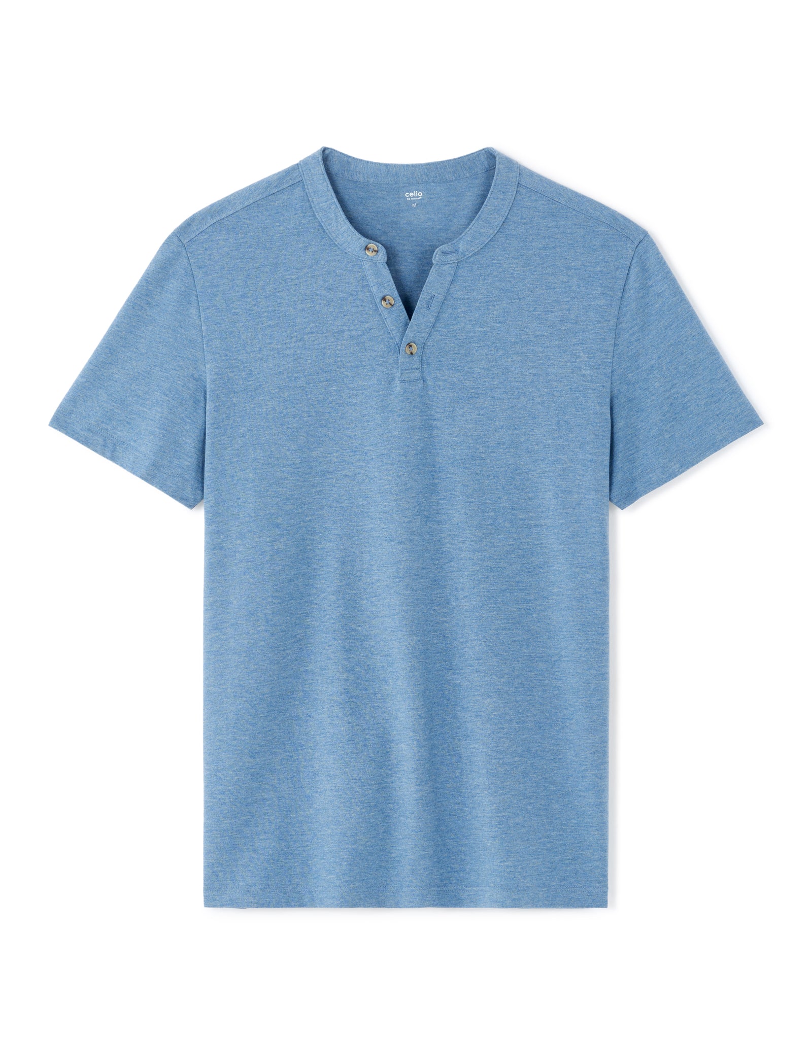 Celio Solid Slim Fit Cotton-Blend Navy Blue T-Shirt