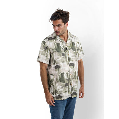 Olive Printed Viscose Shirt