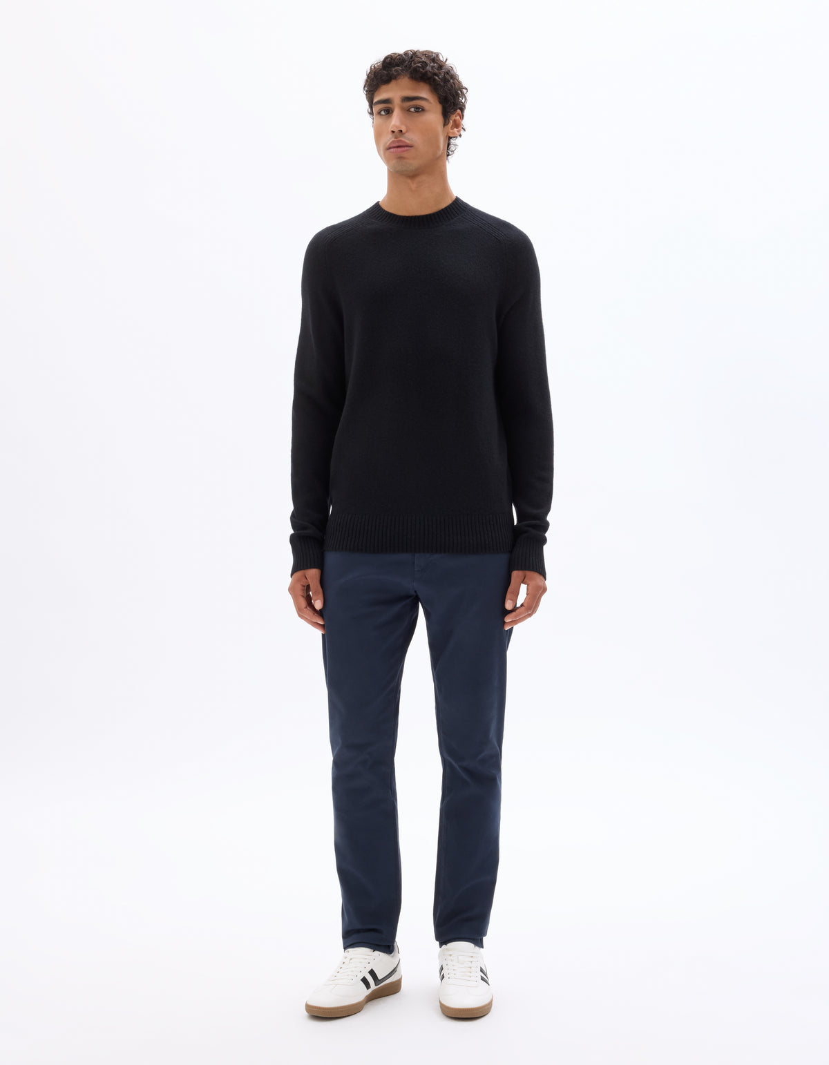 Regular Fit 100% Wool Solid Crew Neck Sweaters