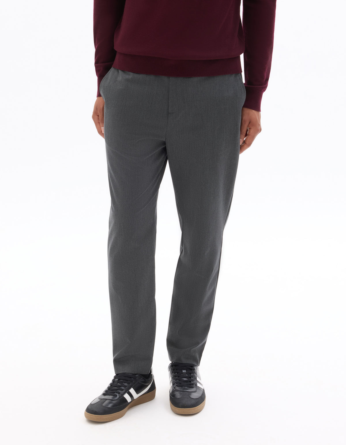 24H Poly-Viscose Solid Casual Trousers