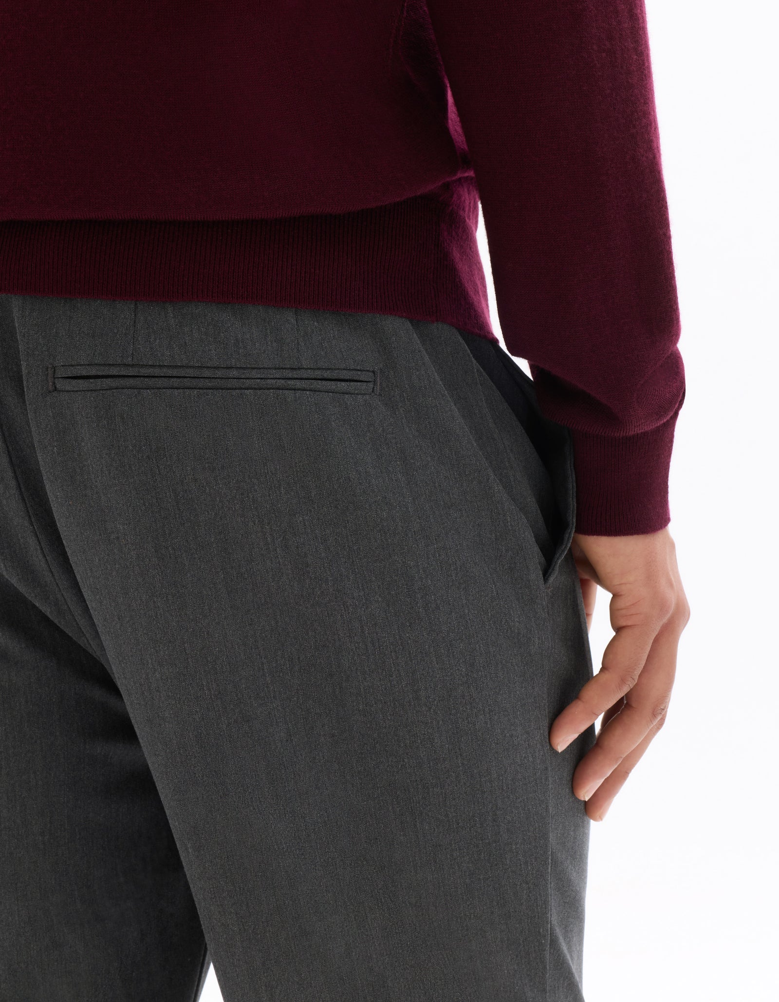 24H Poly-Viscose Solid Casual Trousers