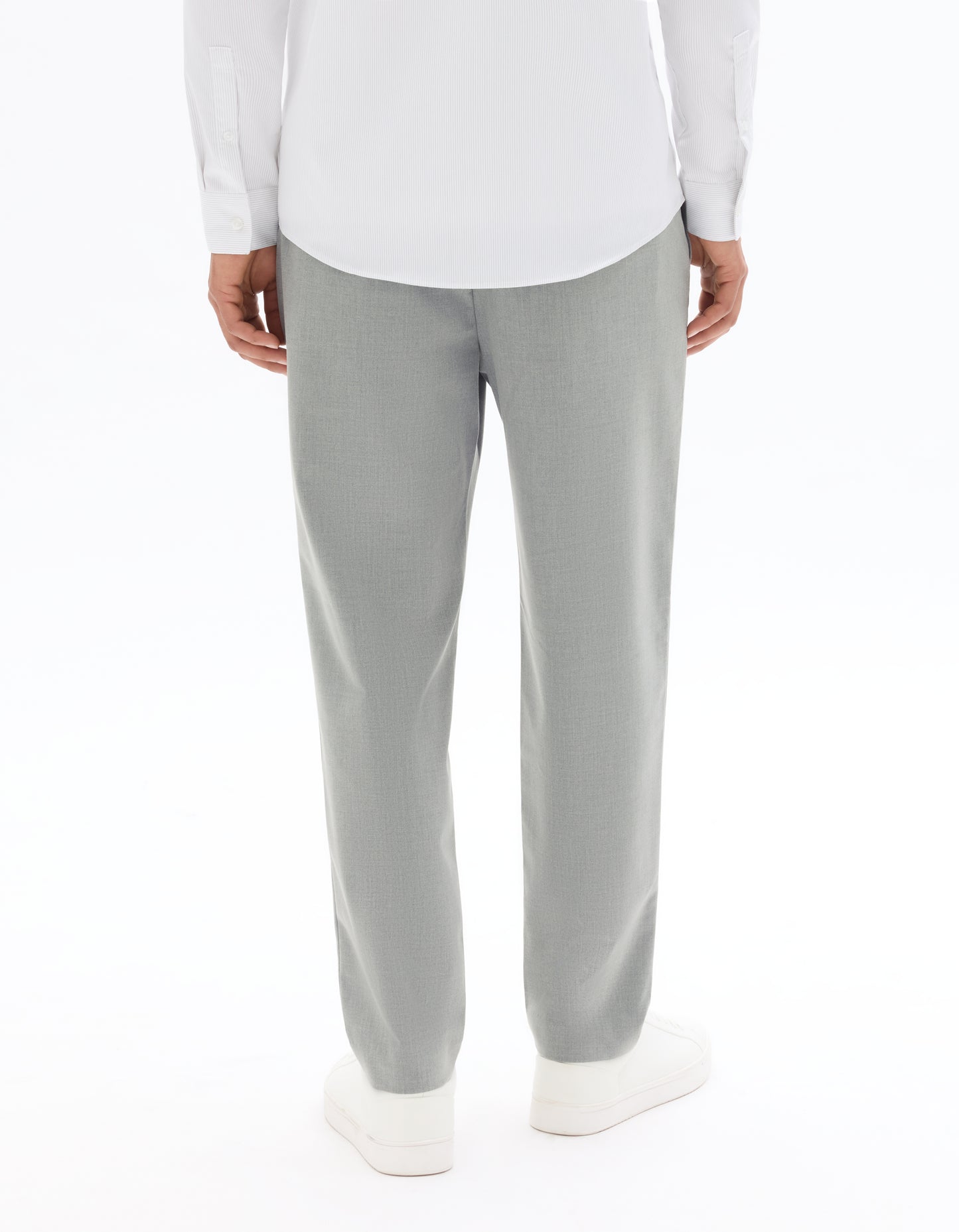 Celio Solid 24H Fit Poly-Blend Grey Trousers