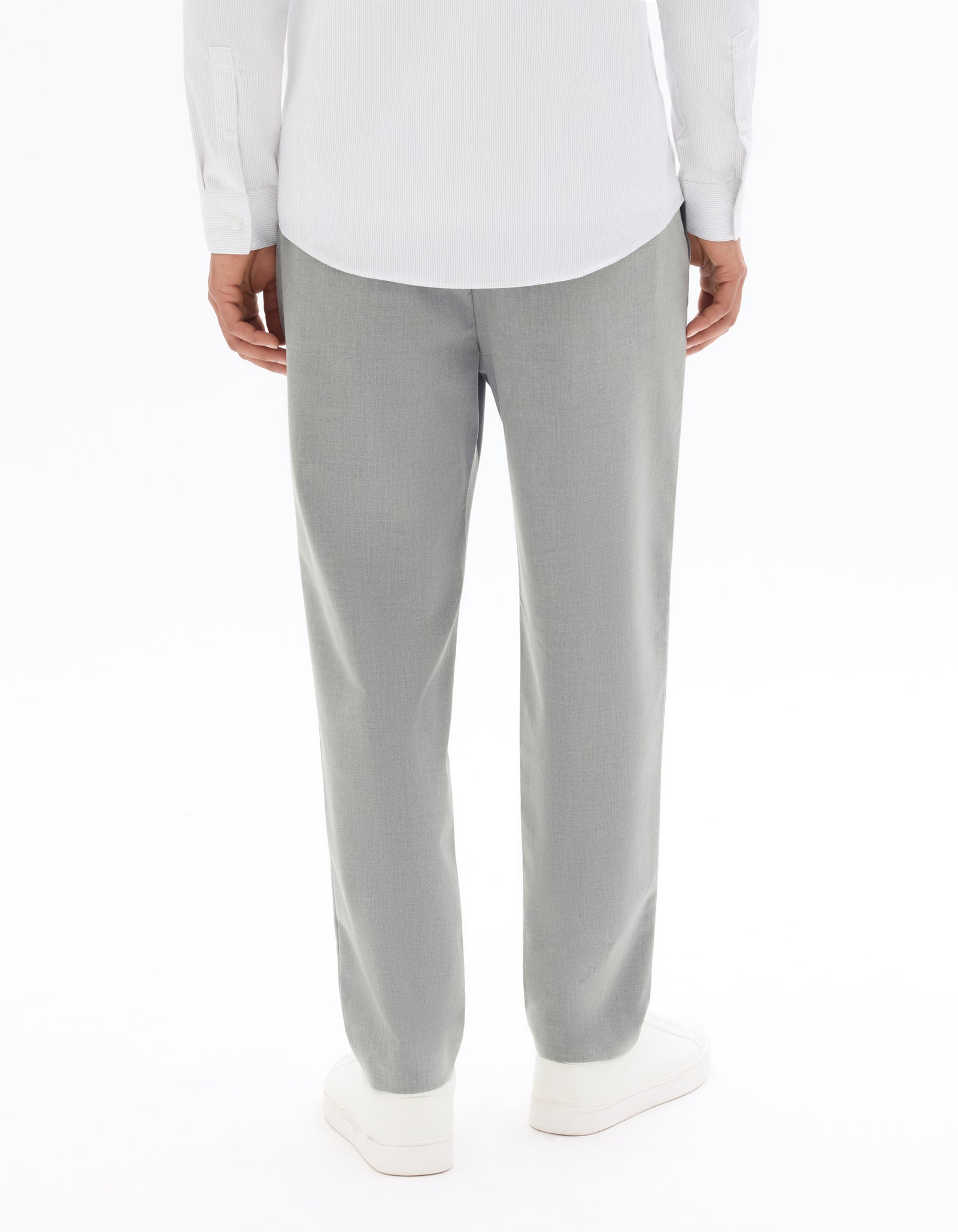 Celio Solid 24H Fit Poly-Blend Grey Trousers