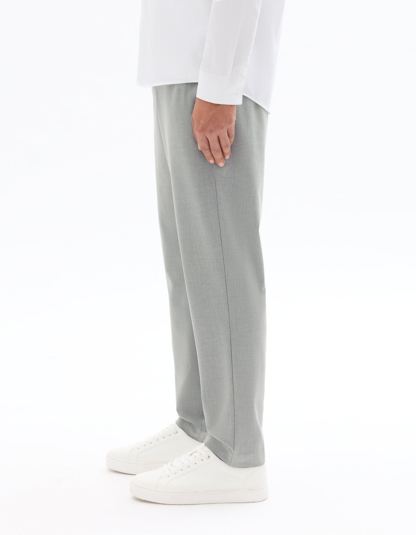 Celio Solid 24H Fit Poly-Blend Grey Trousers