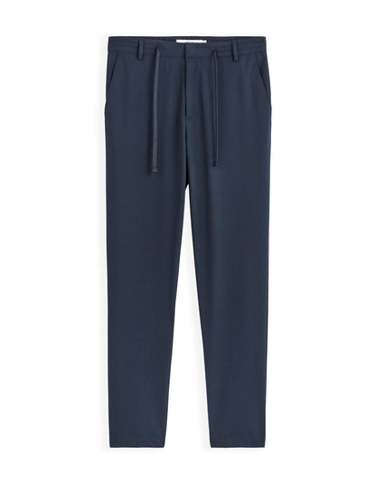 Celio* Men Navy Blue Solid Regular Fit Polyester Trousers