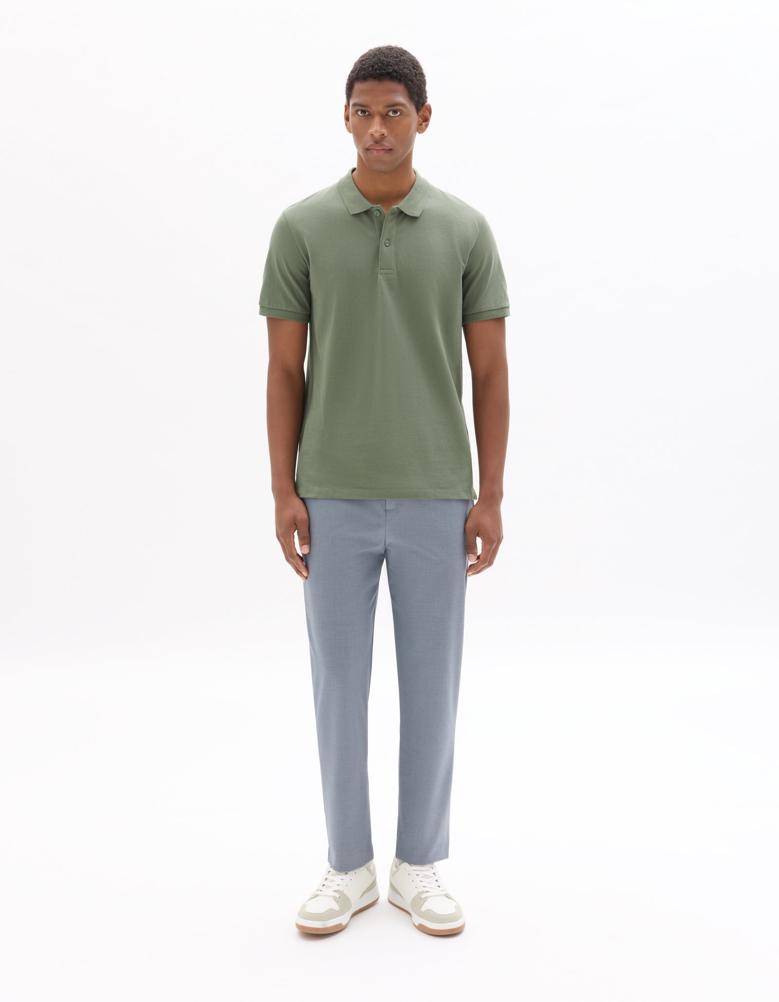 Celio Solid 24H Fit Poly-Blend Blue Trousers