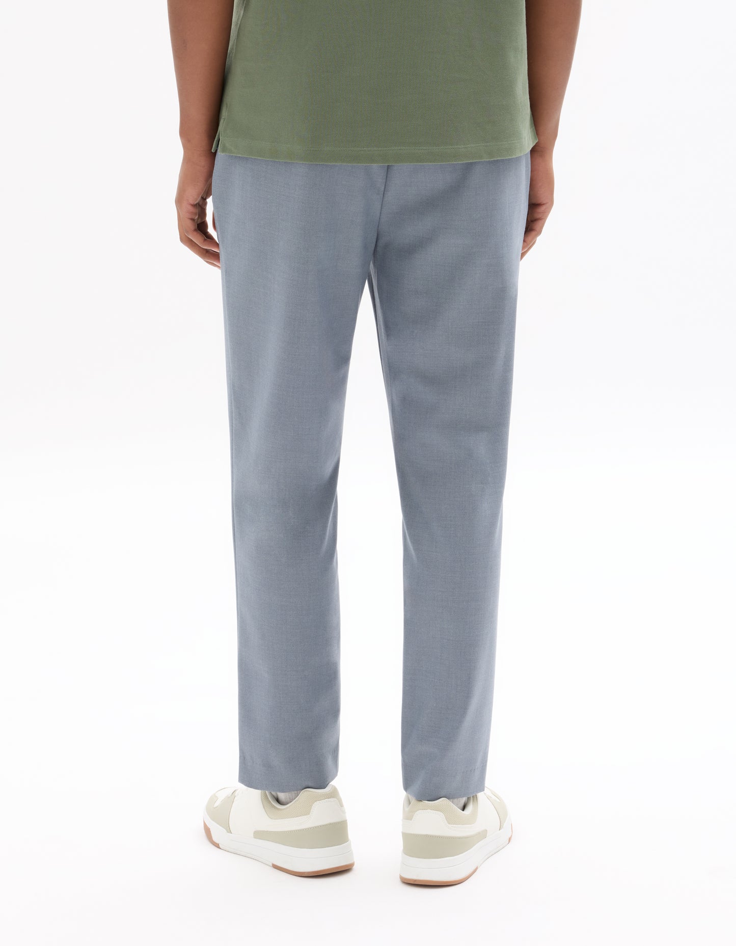 Celio Solid 24H Fit Poly-Blend Blue Trousers