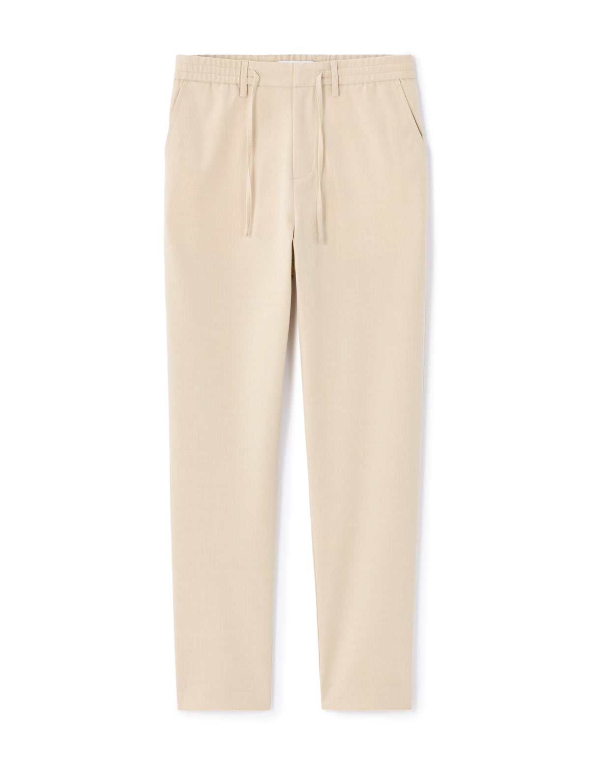 Slim Fit Poly Viscose Trousers - Light Beige