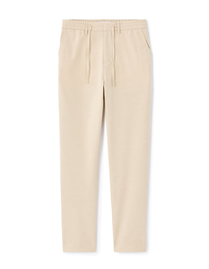 Celio* Men Beige Solid Regular Fit Polyester Trousers