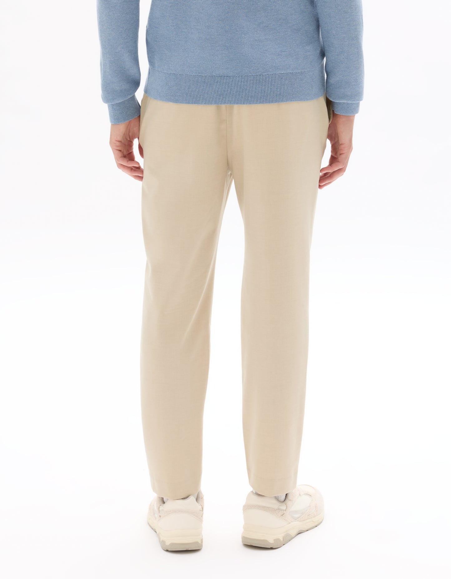 Celio* Men Beige Solid Regular Fit Polyester Trousers